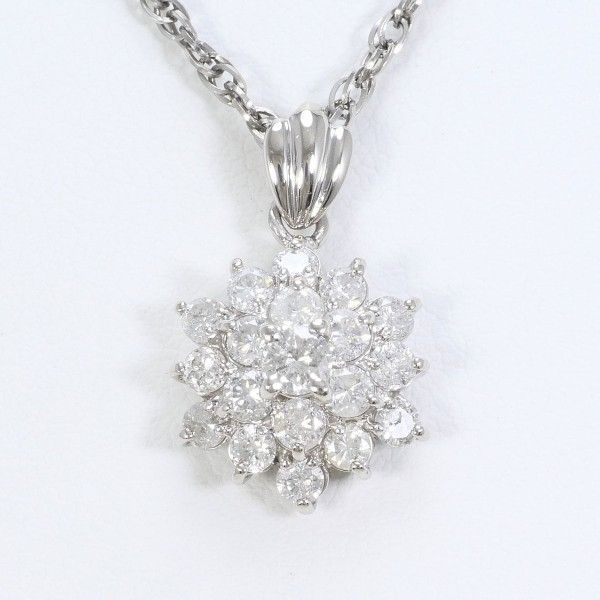 PT850 ネックレス Necklace ダイヤ 1.04 カード鑑別書 総重量約6.6g 約40cm