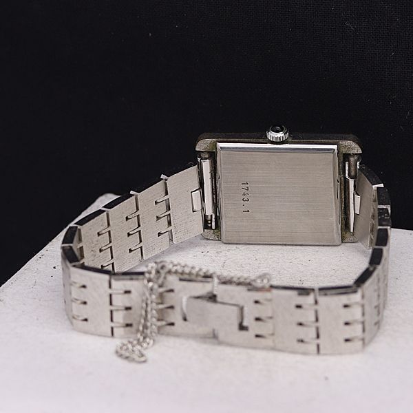 ジャンペレ 手巻き シルバー文字盤 ローマン スクエア