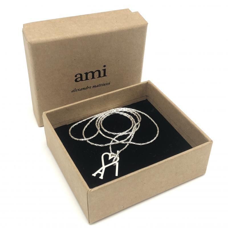 中古】Ami Paris ハートロゴネックレス UJW916 361 900 シルバーカラー 