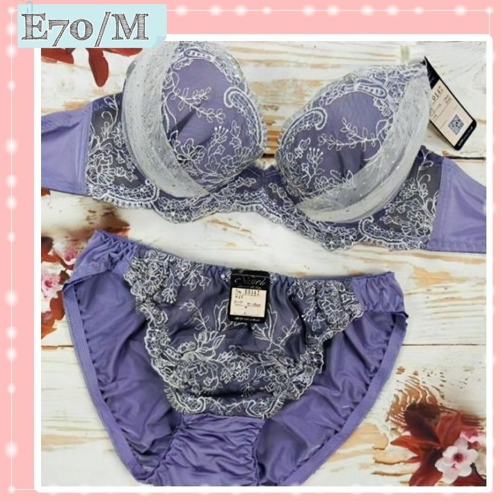 ☆E70/M☆美胸ブラ＆ショーツセット 丸胸 ナチュラル谷間メイク ツタ 