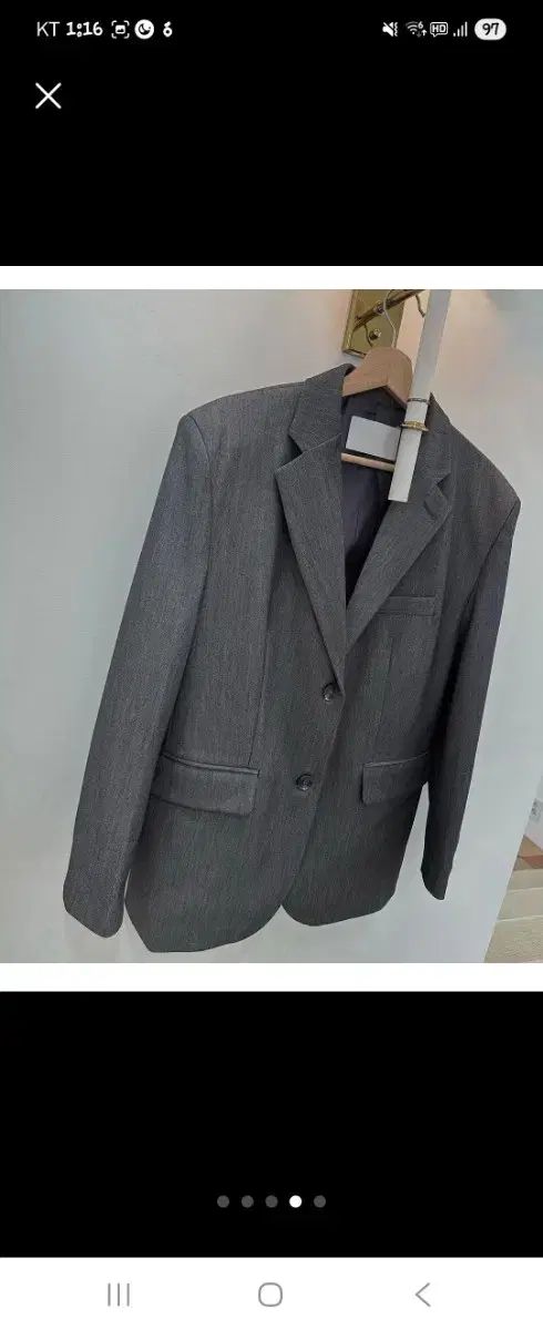 グレー オーバーサイズ ジャケット ＆ ワイド パンツ セットアップ