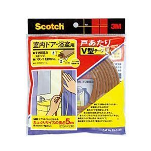 まとめ 3M 室内ドア 浴室用戸あたりV型テープ茶 6mm×9mm×5m EN-54BR 1巻 ×10セット