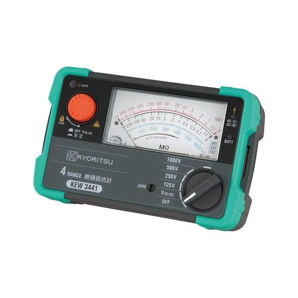 共立電気計器 キューメグ 4レンジ絶縁抵抗計 125V|250V|500V|1000V 3441 代引不可