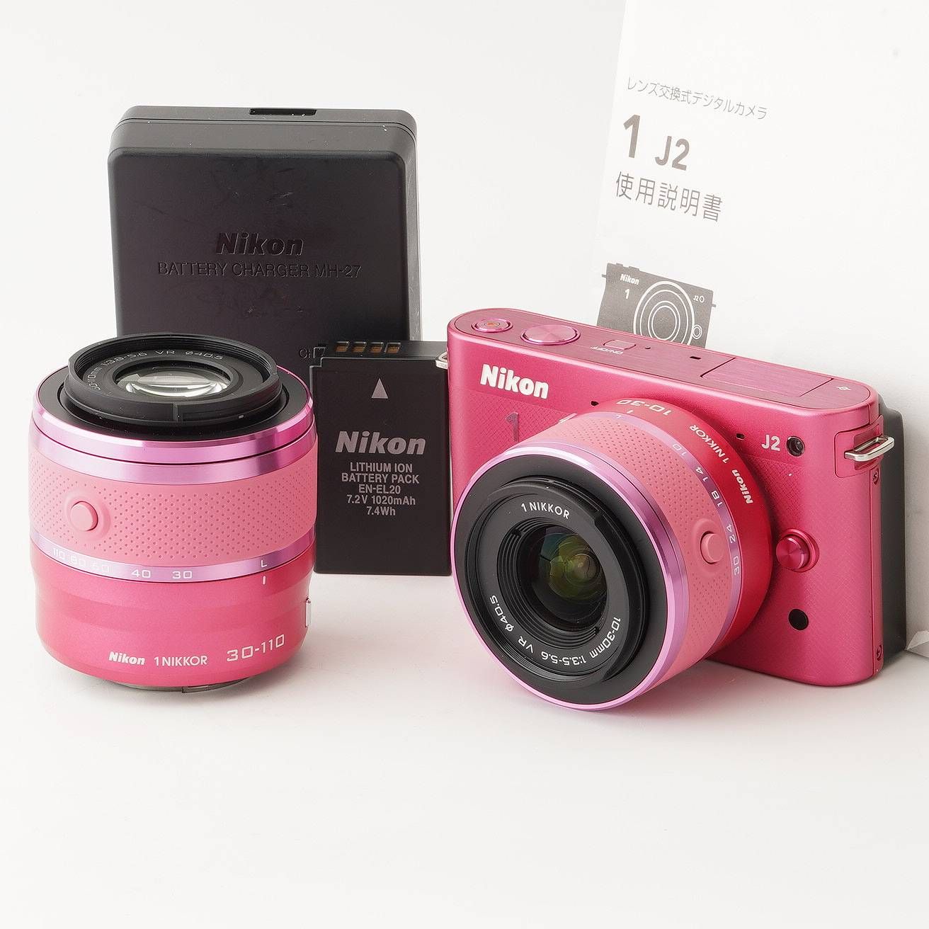 ニコン Nikon 1 J2 ピンク ダブルズーム | 1 NIKKOR 10-30mm F3.5-5.6 VR | 1NIKKOR 30-110mm F3.8-5.6 VR
