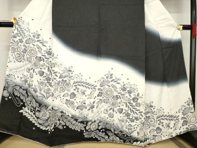 平和屋着物○訪問着 辻が花 舞花文 暈し染め やまと誂製 正絹 逸品