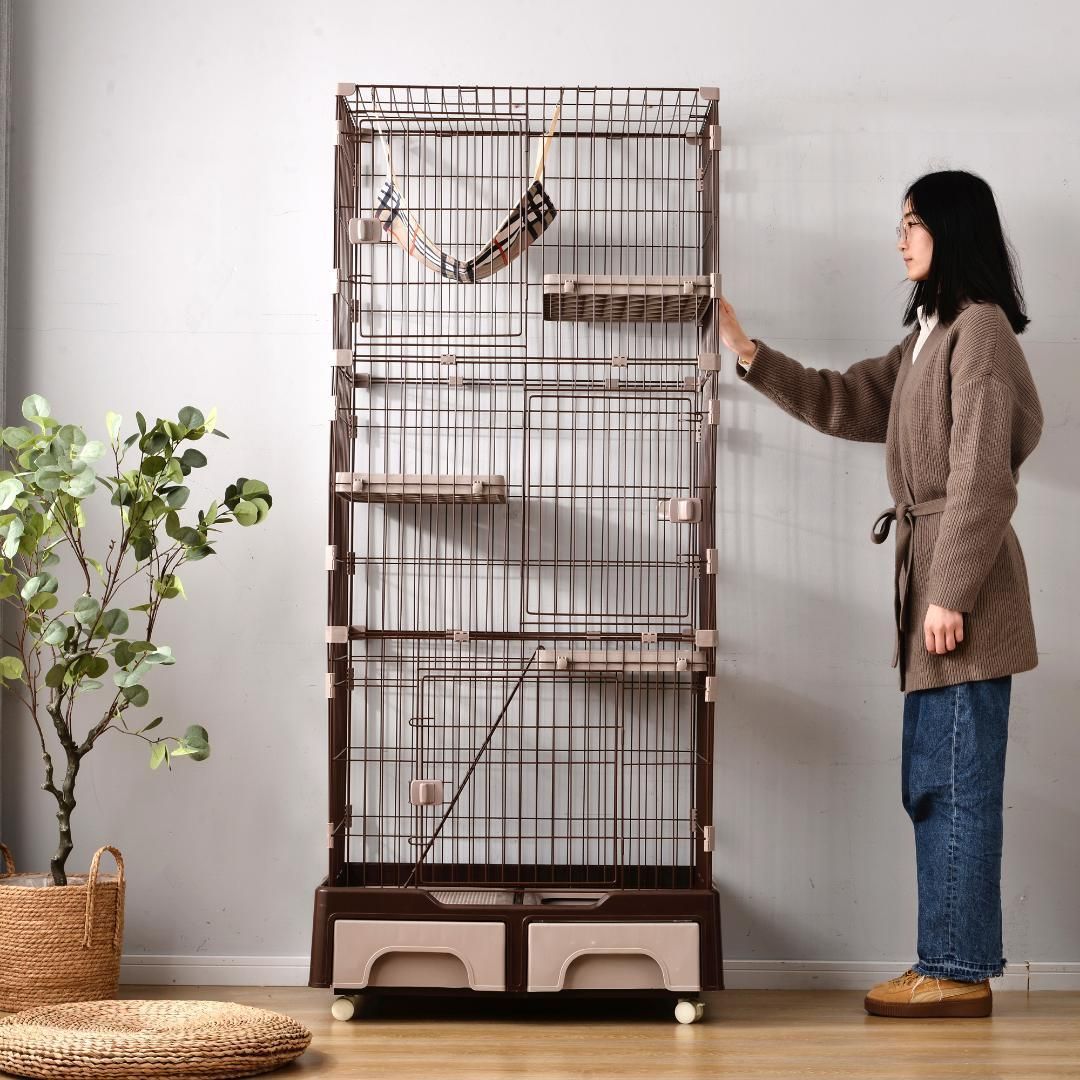 猫ケージ キャットハウス 収納型 ハンモック付3段 1段2段可能 キ【ホワイト】 猫ケージ キャットハウス 収納型 ハンモック付3段 1段2段可能 キ