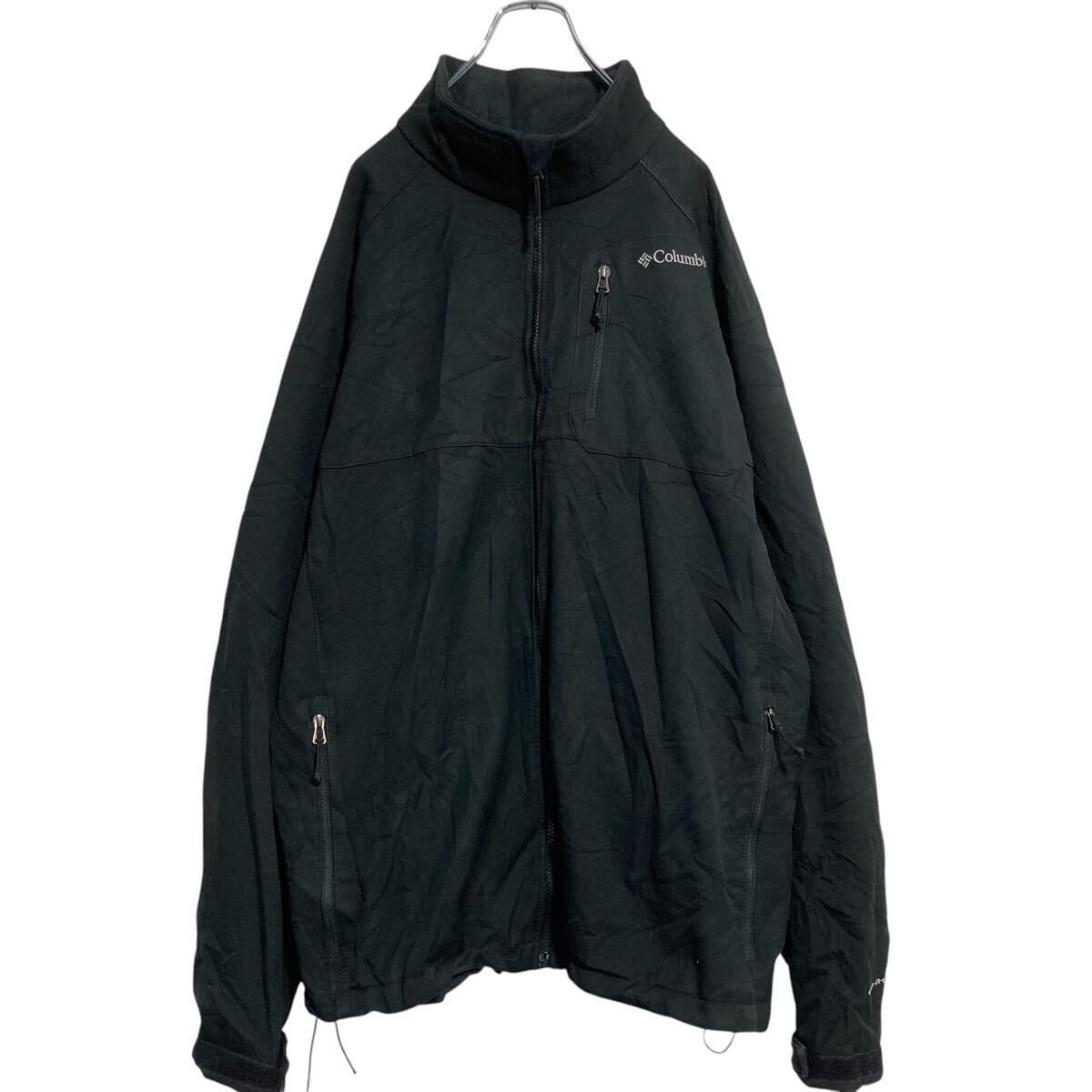Columbia ジップアップ ソフトシェルジャケット 2XLT ブラック コロンビア ビッグサイズ アウトドア 古着卸 アメリカ仕入 a612-7261