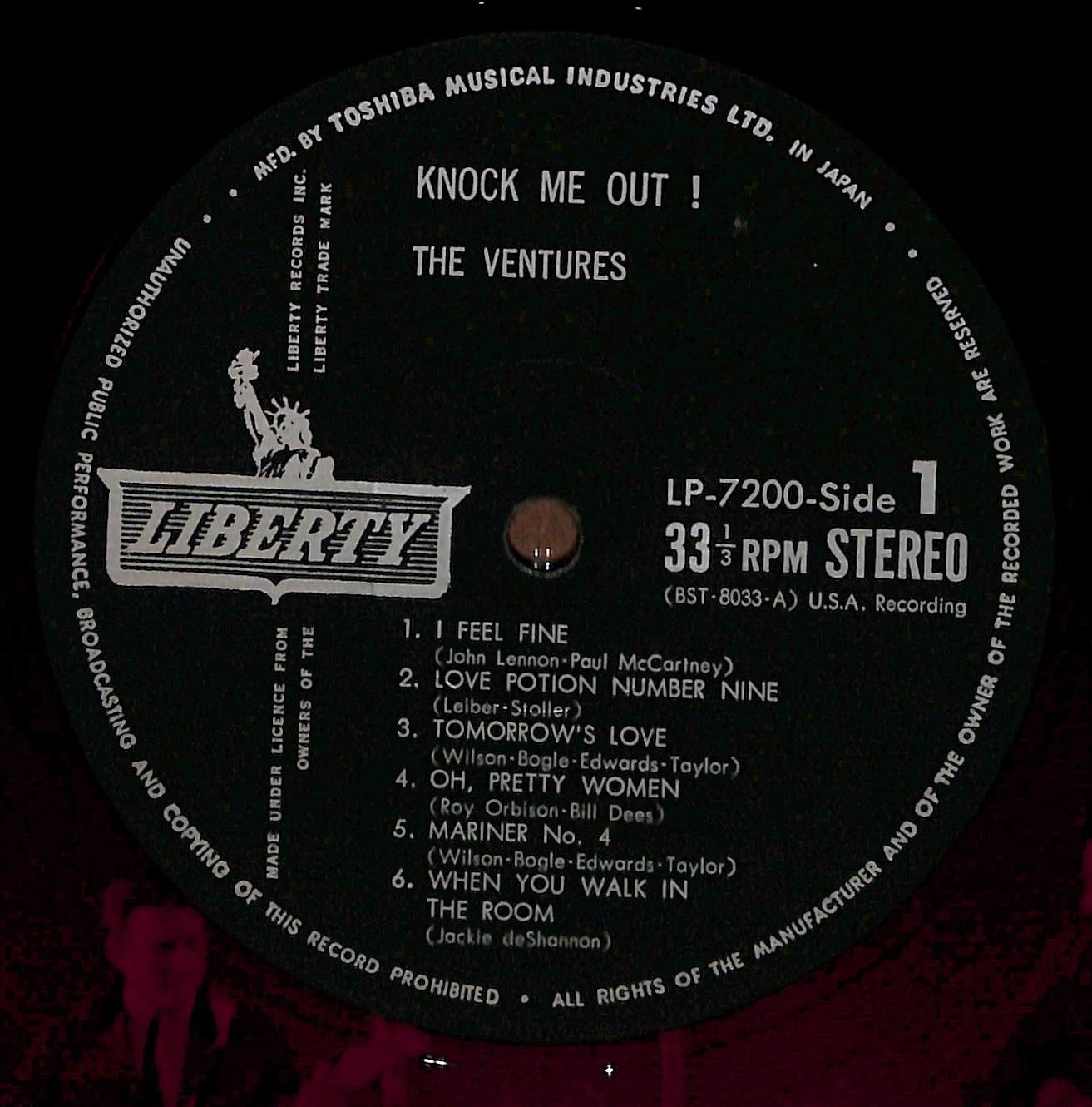 IN0496【赤盤/帯付きLP】The Ventures Knock Me Out