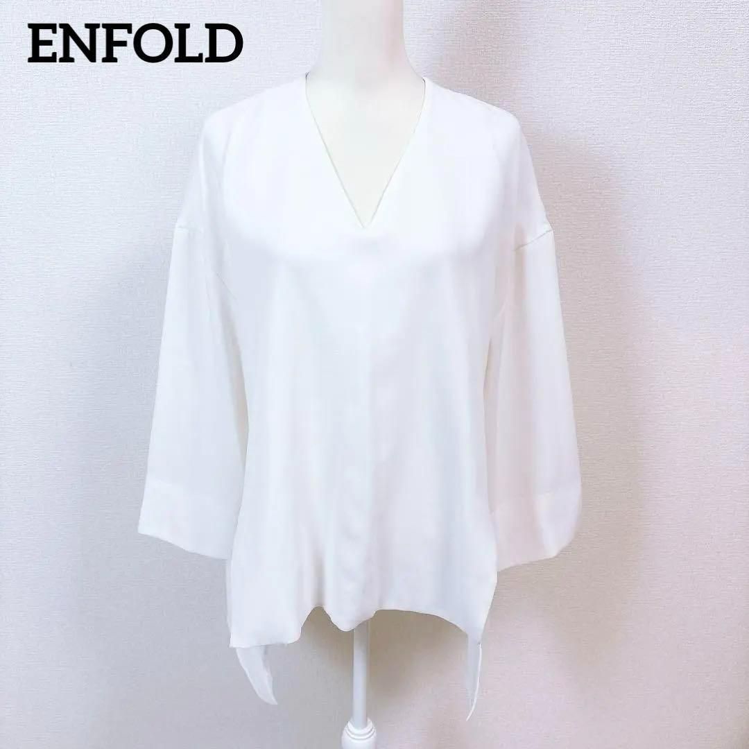 ENFOLD エンフォルド ワイドスリーブプルオーバーブラウス 36