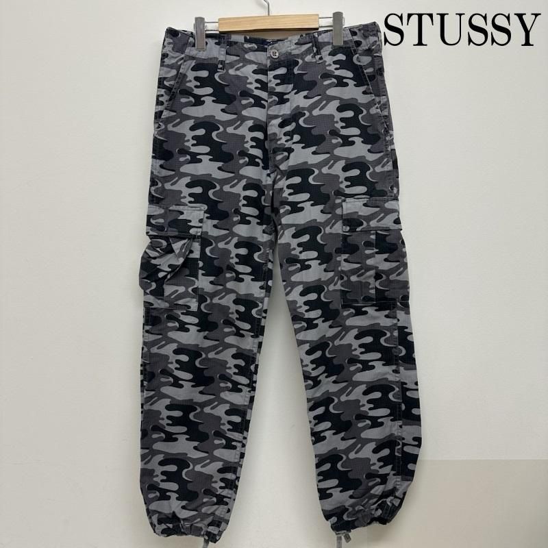 STUSSY ステューシー パンツ ワークパンツ ペインターパンツ 90s 紺タグ ボタンフライ ウッドランド カモ カーゴ パンツ