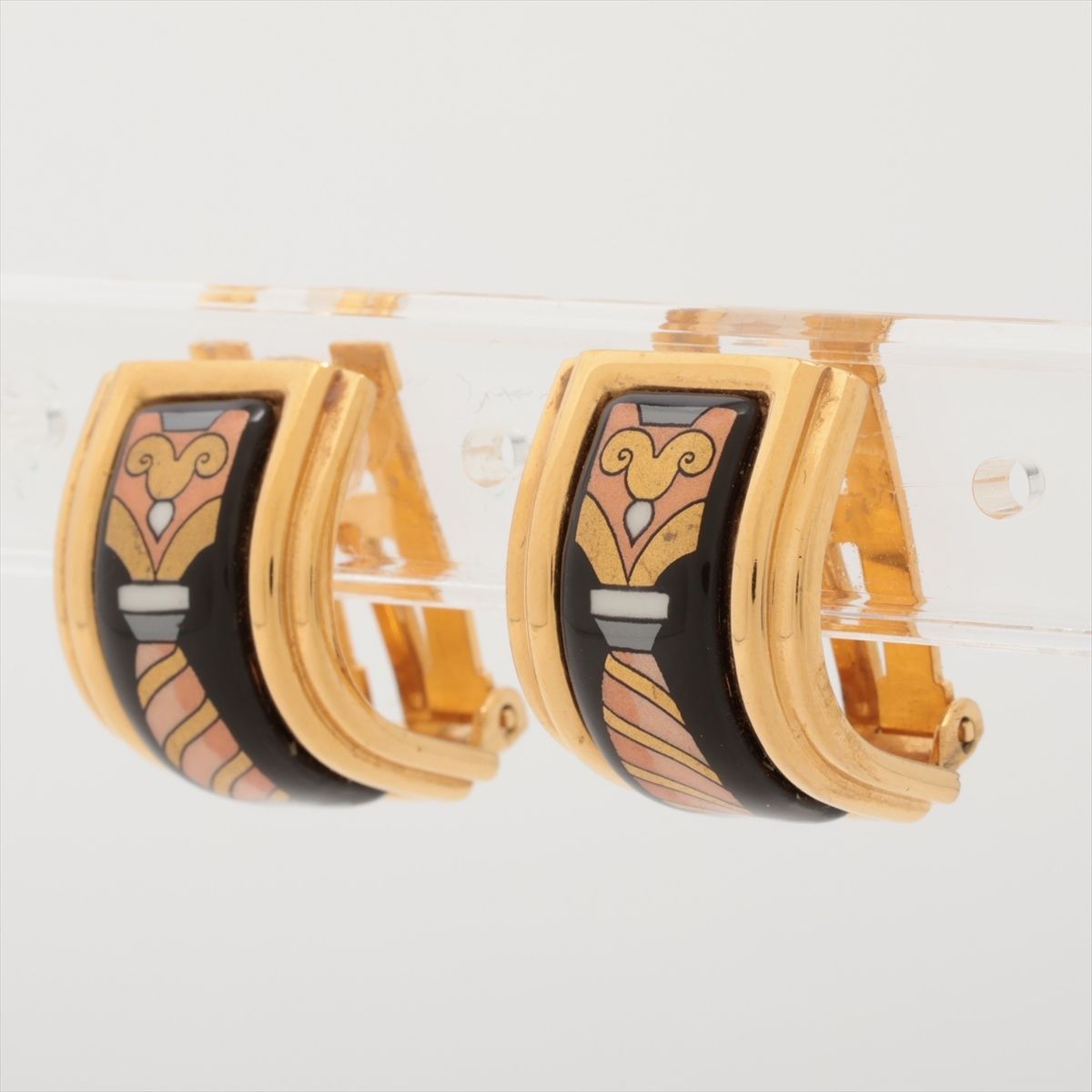 HERMES エルメス イヤリング エマイユ ゴールド