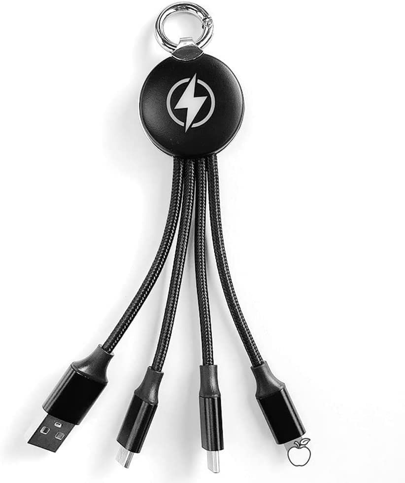 【人気商品】充電ケーブル 3in1 タイプC マルチ Micro HJ USB ケーブル iPhone android 急速充電 同時給電可能 (4本セット， ブラック)