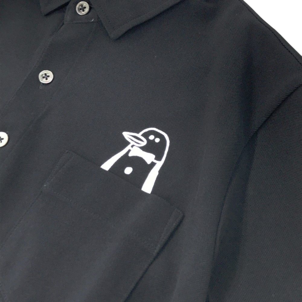サイズ：L MUNSING WEAR マンシングウェア  半袖ポロシャツ プリント  ブラック系 [240101433671] ゴルフウェア メンズ ストスト MUNSING WEAR マンシングウェア 半袖ポロシャツ ネイビー系