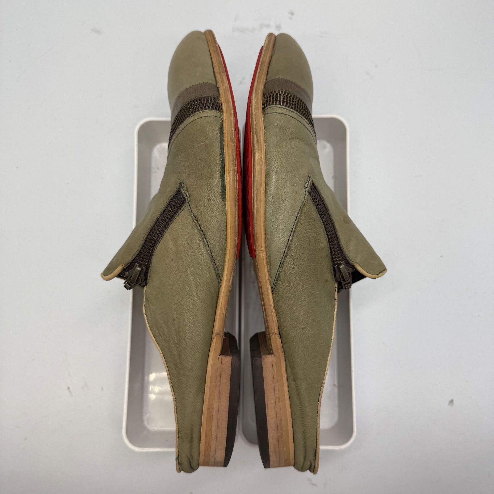 alfredoBANNISTER メンズミュール 本革レザー お兄系 Y2K美品 ALFREDO BANNISTER 00s y2k zip design leather mule shoes 42