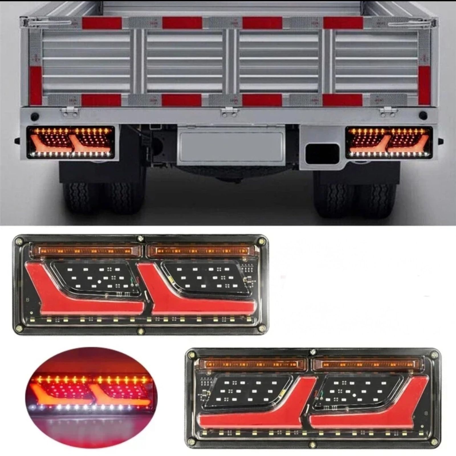 トラック テール ランプ 3連 2連 LED ライト12V 24V シーケンシャル 流れる ウィンカー 左右 2個セット テールランプ トラック L型  チューブ ふそう 日野 エルフ 日産 マツダ UD いすゞ デュトロ ライト ダンプ ソーラー ア [2連] - メルカリ