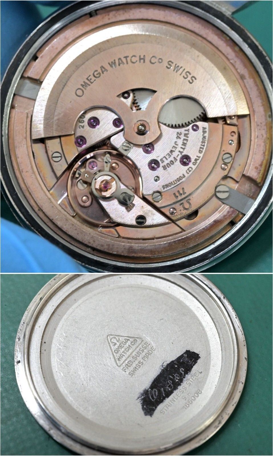 1円～ オメガ デビル シーマスター 165.008 Cal.711 自動巻き SS レザー メンズ 腕時計 アンティーク OMEGA 中古 OMEGA1960年代シーマスター デビル Ref.165.008|ヴィンテージ