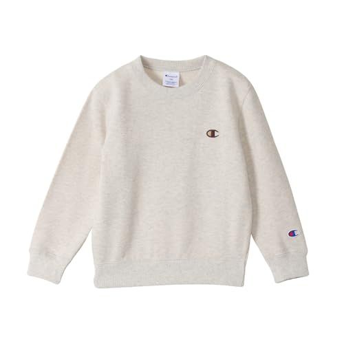 [チャンピオン] スウェット キッズ 長袖 綿100% COTTON USA ワンポイントロゴ刺繍 クルーネックスウェットシャツ ベーシック CK-Y001/CK-Y001Z/CK-T001 CK-Y001Z オートミールＸブラウン