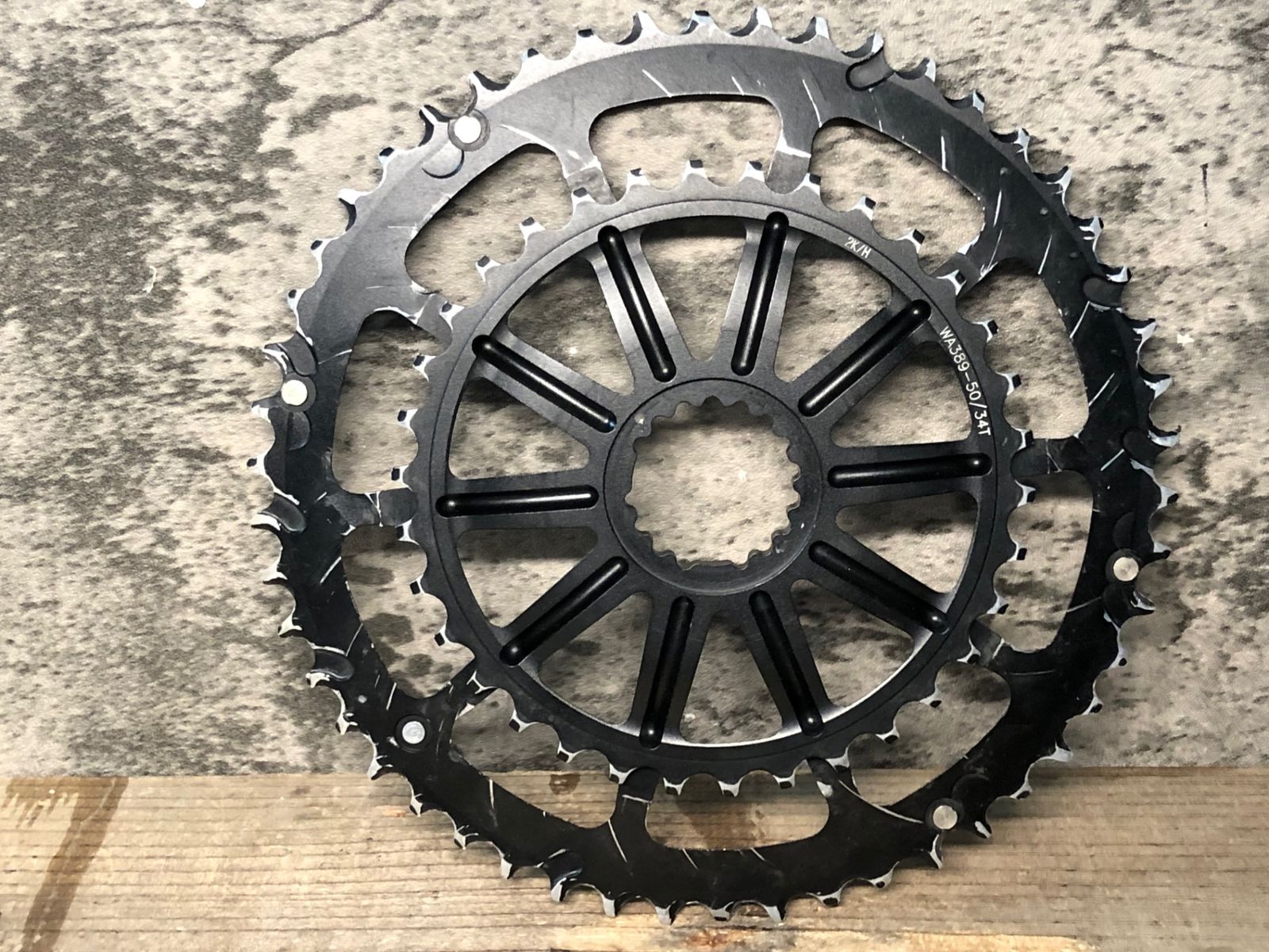 JN624 ホログラム HOLLOWGRAM SPIDERING チェーンリング ダブル 50|34T 10ARM