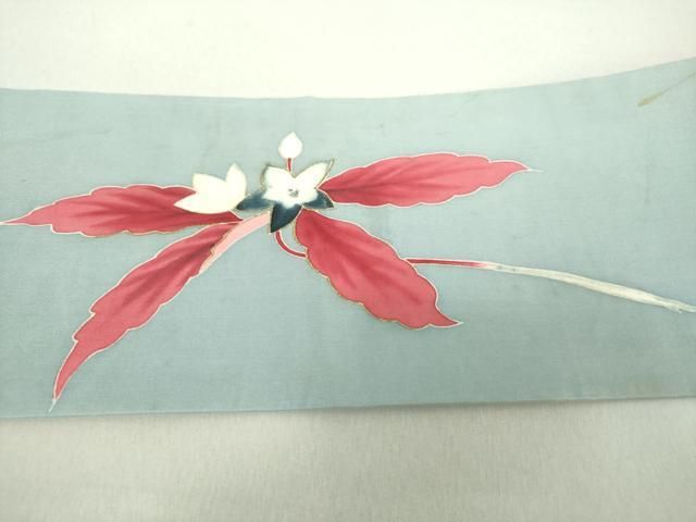 平和屋着物○アンティーク 大正ロマン 塩瀬 九寸名古屋帯 手描き
