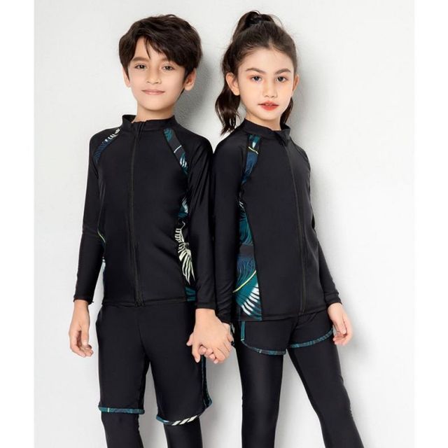 Kids パーカー ラッシュガード 3点セット 水着 ハーフパンツ レギンス セットアップ 子ども 男の子 女の子 小学生 中学生 お揃い ウェットスーツ 上下
