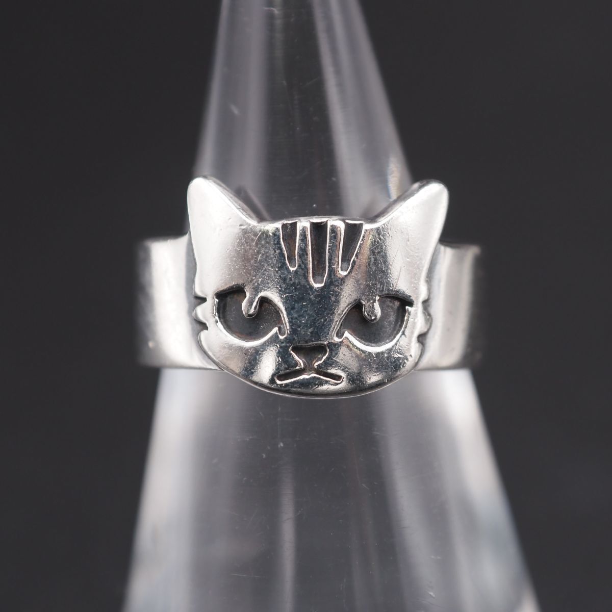 G952 作家物 江口タツオ作 CAT-channnel SILVER刻印 リング 猫 キャット デザイン シルバー 指輪 9号 - メルカリ