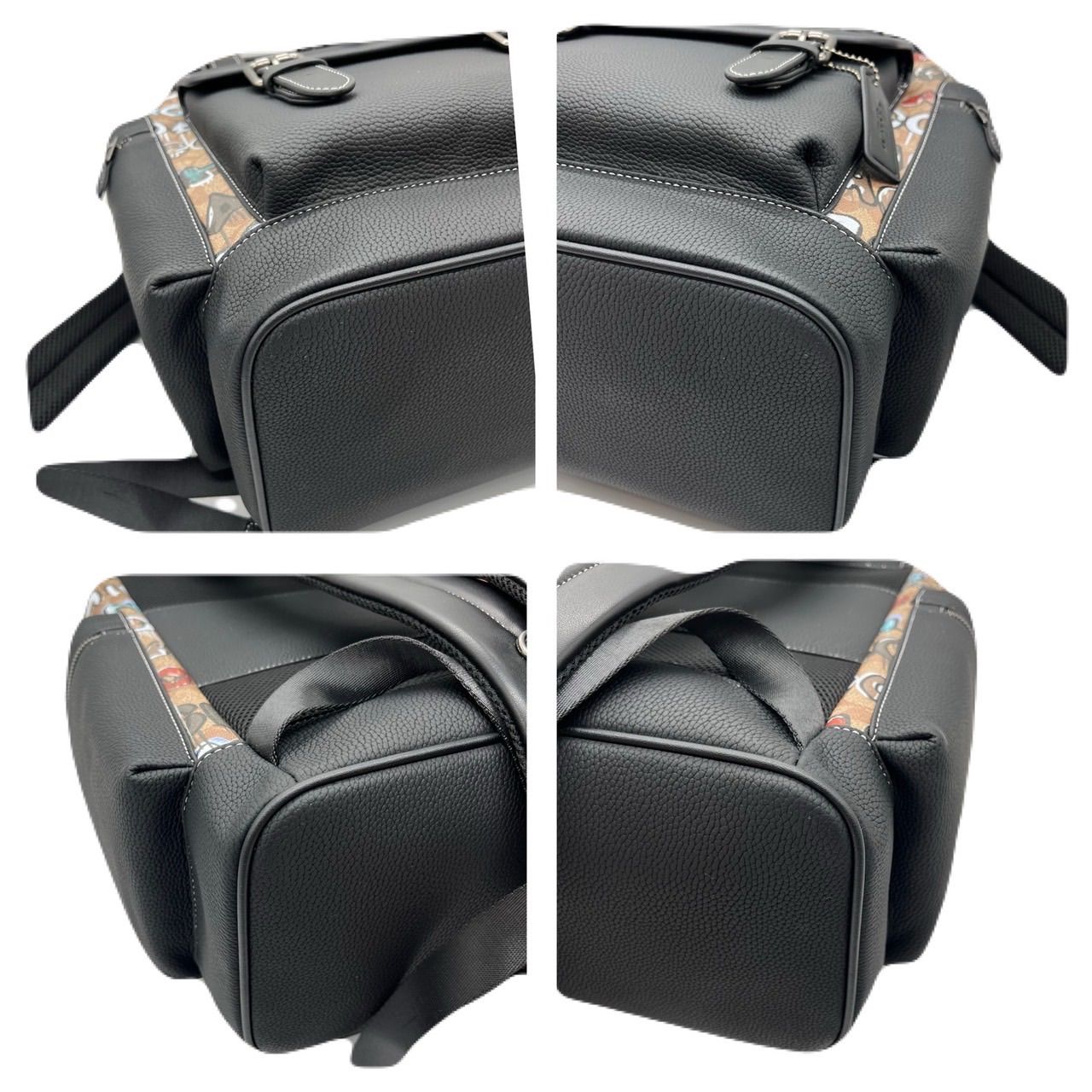 COACH コーチ✨️チャーリーリュックバックパックレザーシボ革A4黒