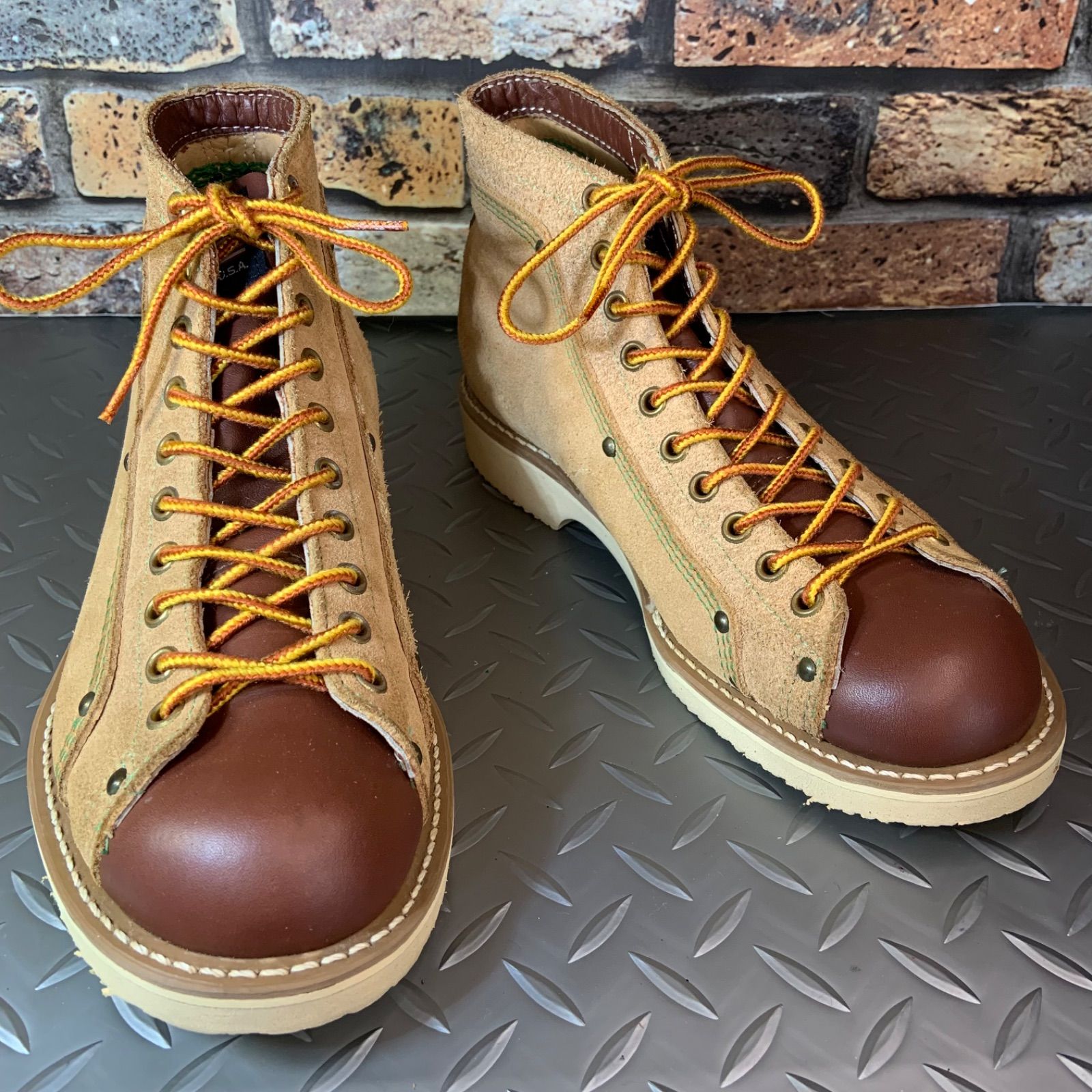 WEINBRENNER US7 モンキーブーツ スエード ベージュ