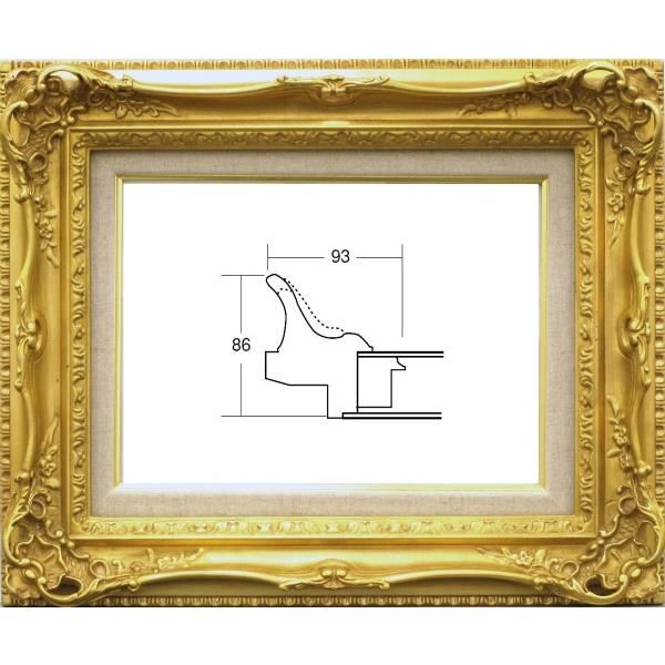 額縁 油絵/油彩額縁 木製フレーム 成型フレーム アクリル付 7840 サイズ F4号 ゴールド 金 - メルカリ