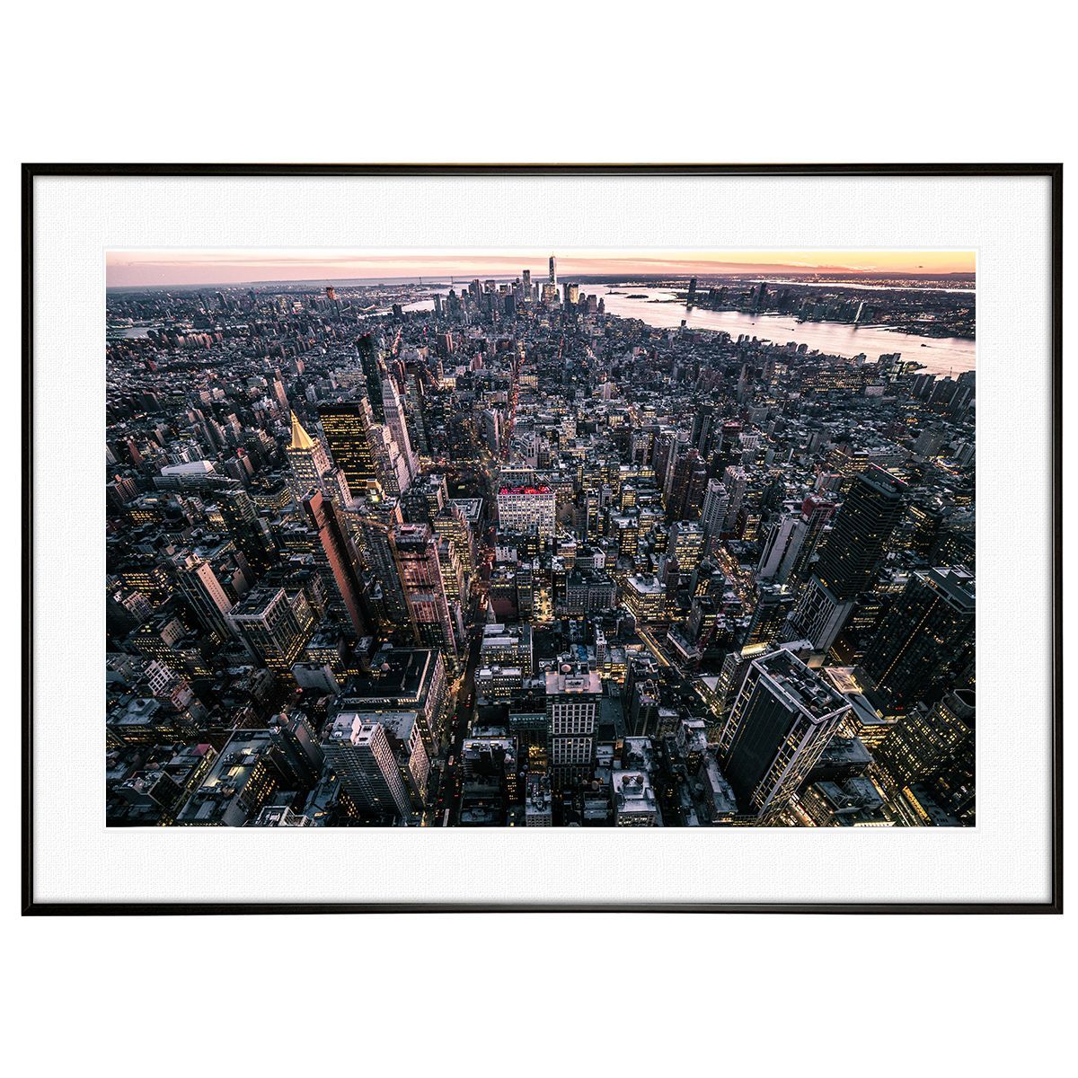 アメリカ写真 空からのニューヨーク マンハッタン インテリアアートポスター額装 AS1376 - メルカリ