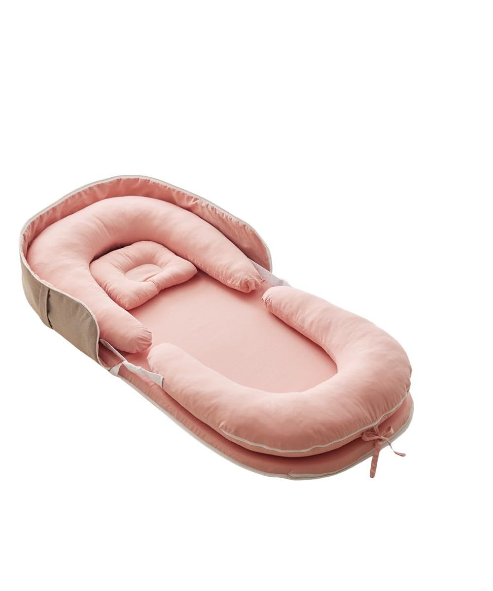 ニッセン ベビー布団セット ベッドインベッド５点セット Coco.Fa バッグ一体型コンパクトに持ち運び ピンク ベッドインベッド5点セット