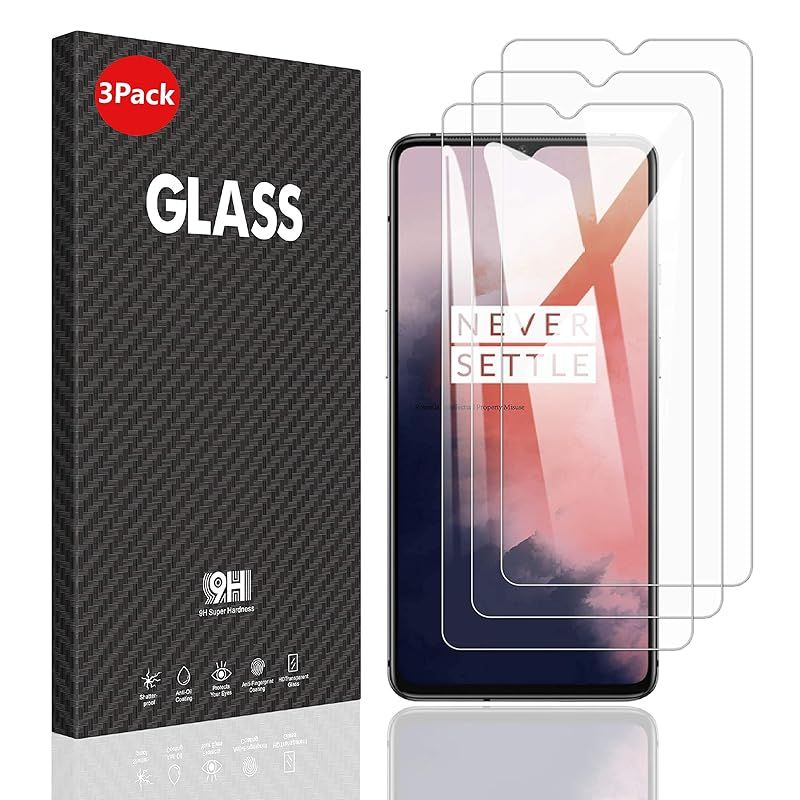 Seninhi セニンヒ OnePlus 7T用強化ガラススクリーンプロテクター 3枚パック 高精細 傷防止 気泡なし 充電中使用 - 厚さ0.3mm|気泡なし|超透明|9Hの硬度|傷防止|飛散防止|指紋がつきにくい One Plus 7T用