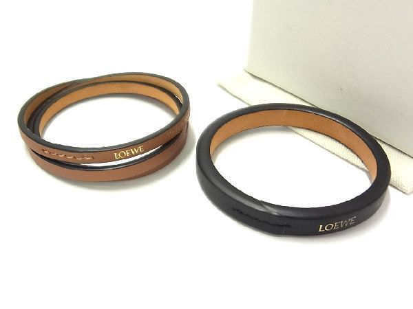 LOEWE レザー 3連バングル □新品□未使用□ LOEWE ロエベ レザー 3連 ブレスレット