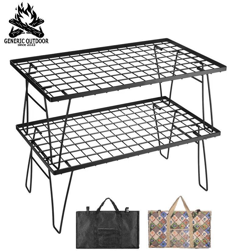 【高額売筋】 GENERIC OUTDOOR マットブラック フィールドラック アイアン テーブル・チェア・ハンモック