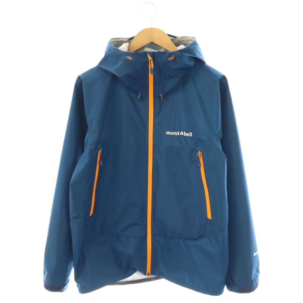 美品 mont-bell XL ジャケット オレンジ/ネイビー モンベル Montbell レインダンサージャケット GORE-TEX ジップ