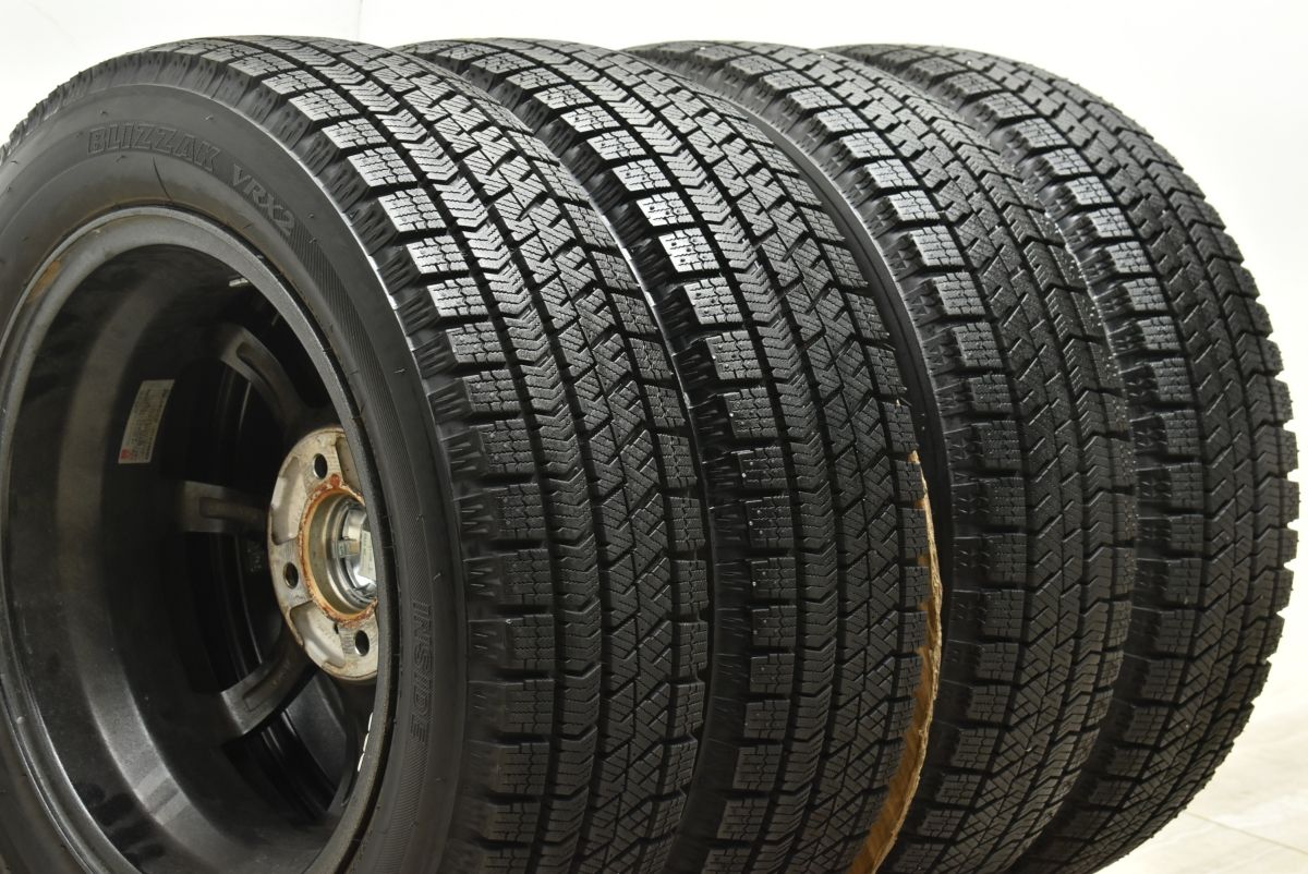 【バリ溝 美品】ファング 14in 4.5J +45 PCD100 ブリヂストン ブリザック VRX2 155/65R14 N-BOX デイズ サクラ タント ムーヴ ワゴンR