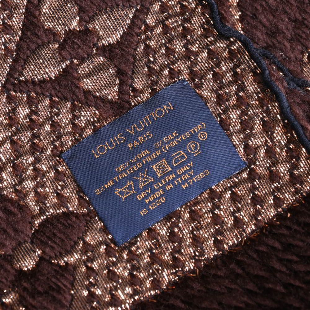 ルイヴィトン LV エシャルプ ロゴマニア シャイン ブラウン【中古