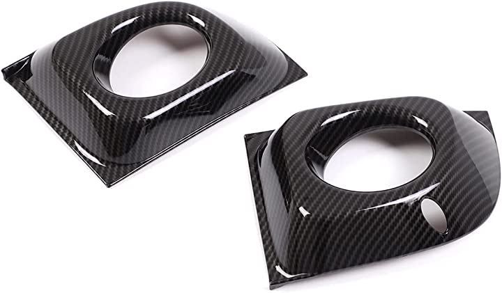 Hcilloend 新型 フィアット 500 専用 2011～2015に適用 フォグランプ カバー フロントフォグランプカバー 保護カバー 左右セット 装飾用 外装パーツ カーボン調