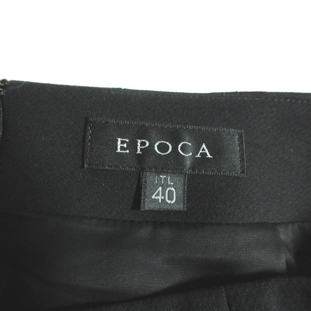 EPOCA エポカ ノー ジャケット スカート セットアップ スーツ サイズ40 ブラック レディース 古着 MAAHADDERANG_COM