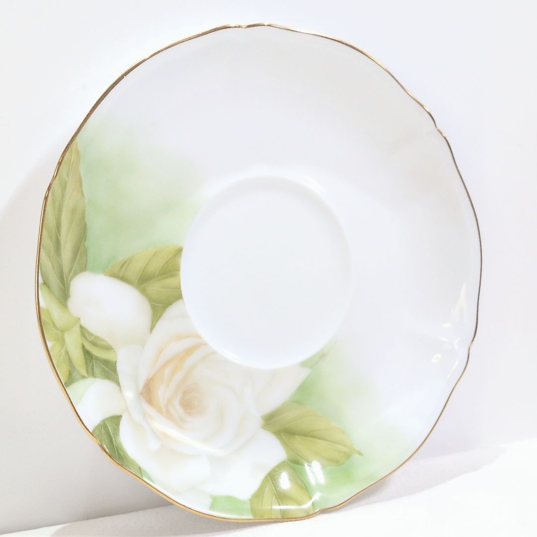 大倉陶園 The Okura 1919 カップ ソーサー 白薔薇 ホワイトローズ 金彩