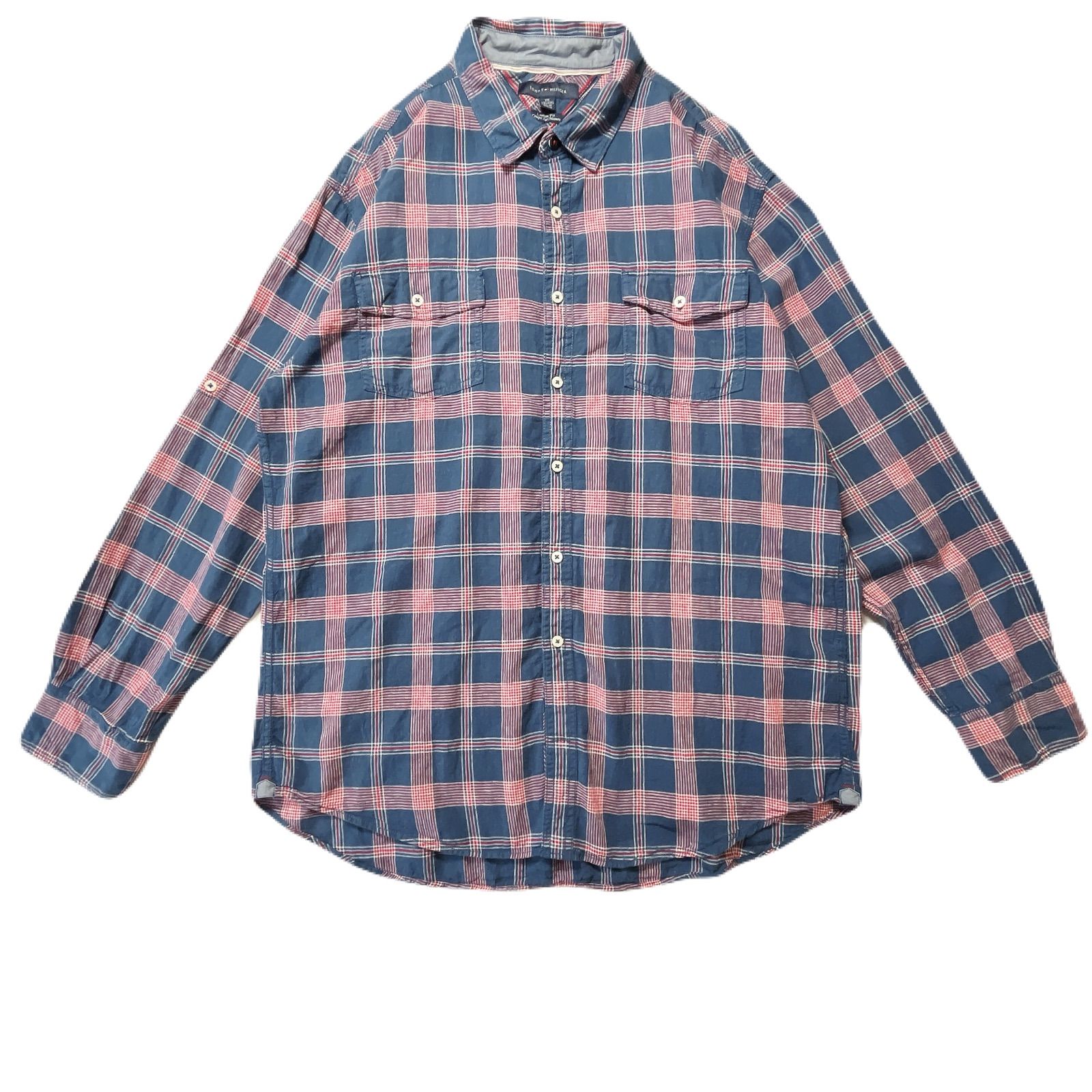 XXLsize TOMMY HILFIGER トミーヒルフィガー 長袖シャツ チェック柄