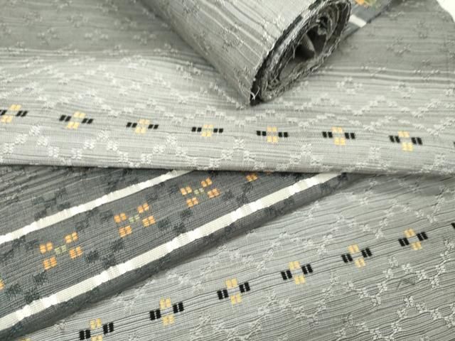 平和屋着物○袋帯 帯反物 紬地 花織 横段文 逸品 未使用 DAAS6579zzz