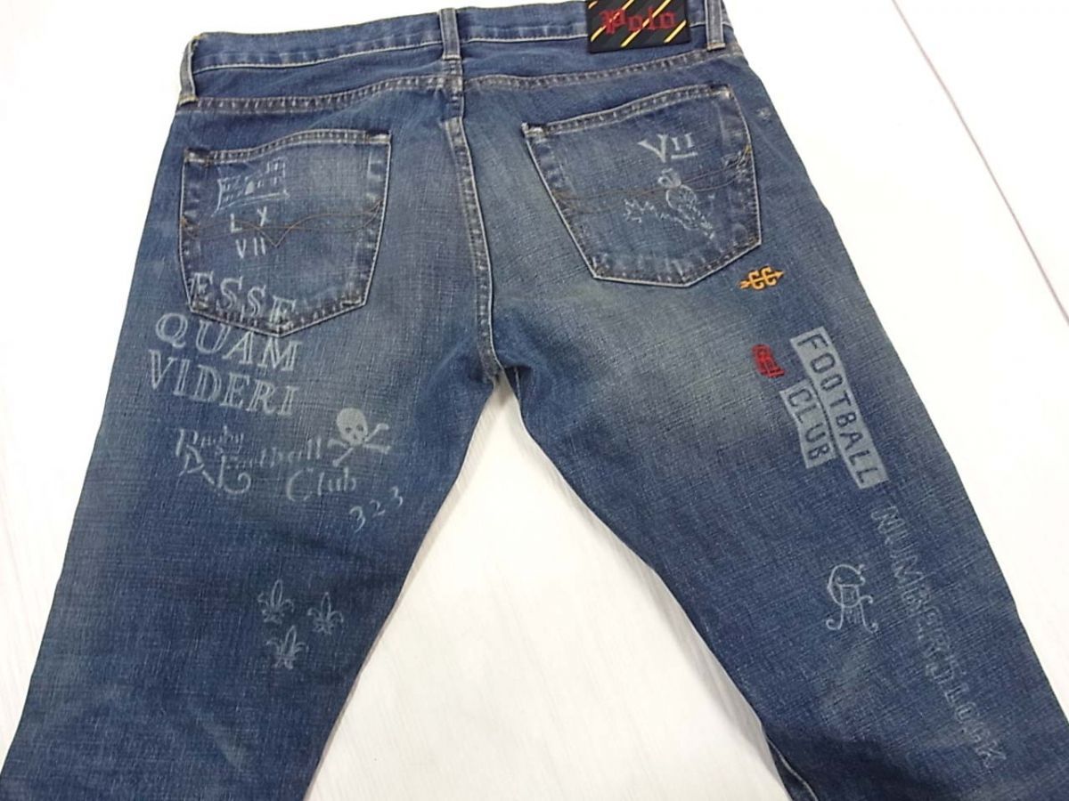  定価28 000円 Polo RALPH LAUREN ラルフローレン ジーンズ デニムパンツ 加工 メンズ ストレートデニム デニム ジーンズ