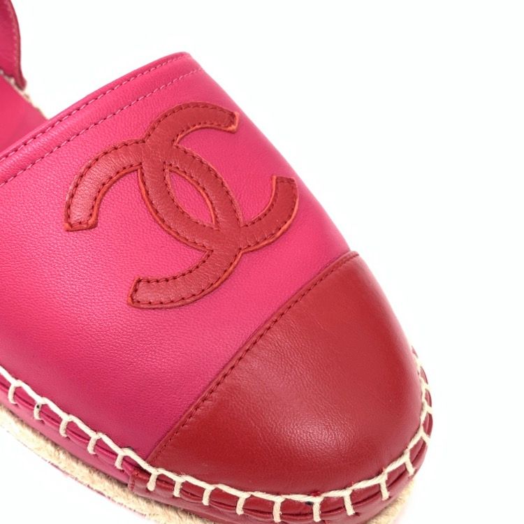 シャネルCHANEL ピンク エスパドリーユ♪ 未使用品 CHANEL 2020SS シャネル エスパドリーユ ピンク レッド