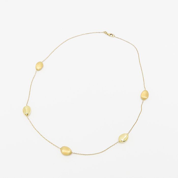 ビーンズモチーフ ネックレス 45cm K14 YG イエローゴールド 逸品質屋