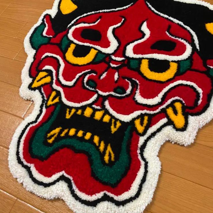 はんにゃ 玄関マット タトゥー ラグ タフティング - メルカリ
