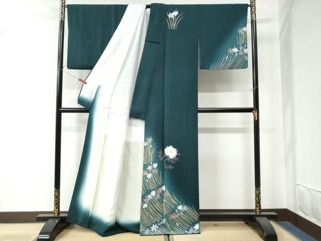 平和屋着物●訪問着 草花文 暈し染め 金彩 正絹 CAAW8308yc