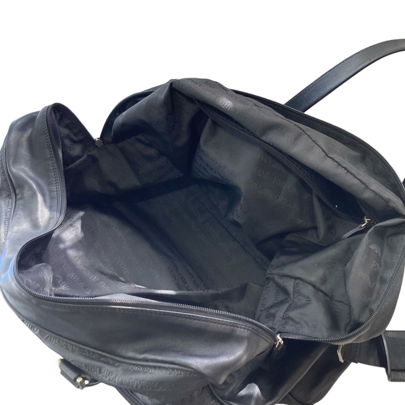 中古○エンポリオアルマーニ○総柄型押しボストンバッグ