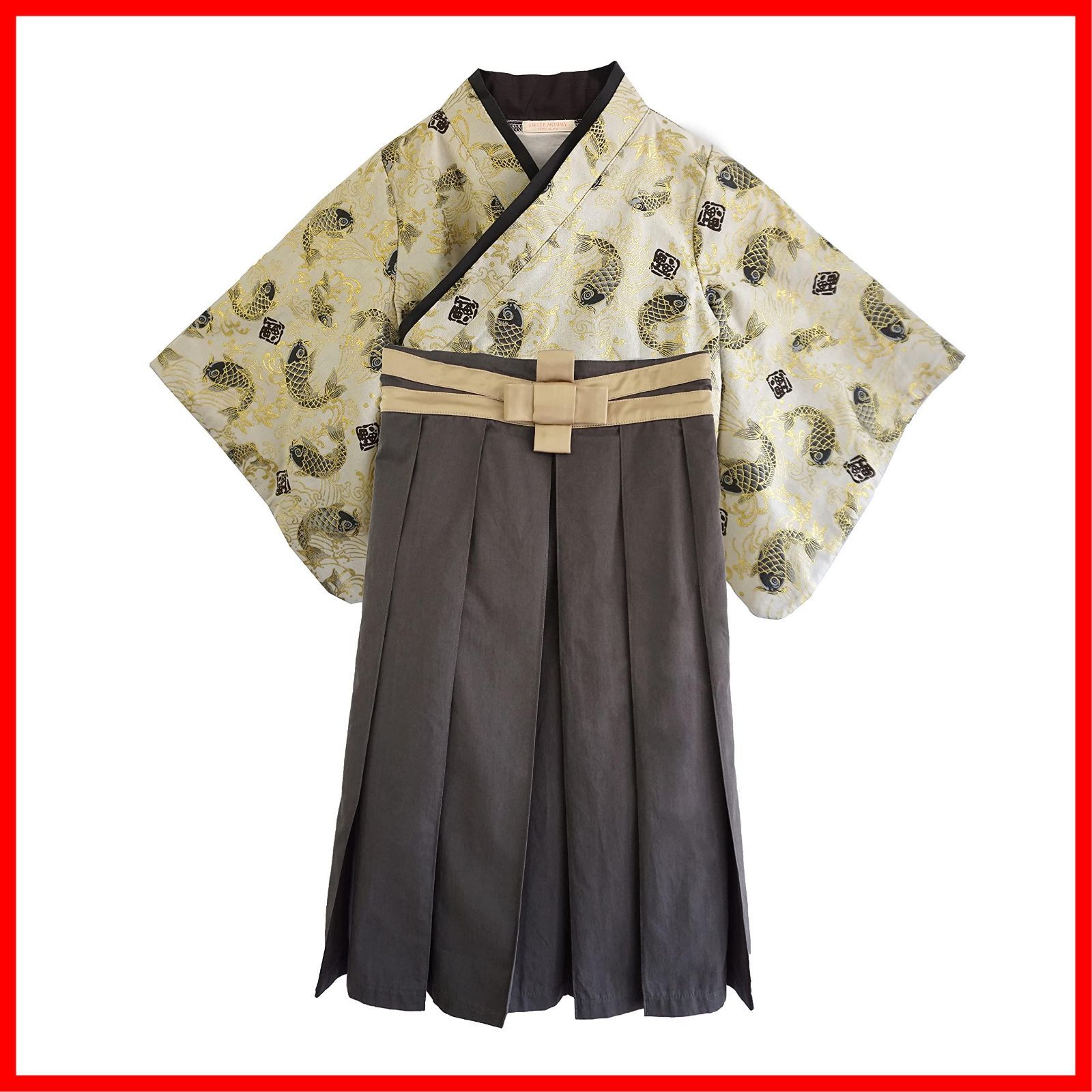 人気商品 お宮参り こどもの日 お食い初め 端午の節句 男の子 オーガニックコットン身頃 日本製和柄ちりめん 初節句 カバーオール 着物 ベビー ロンパース 七五三 袴 Mommy Sweet スウィートマミー