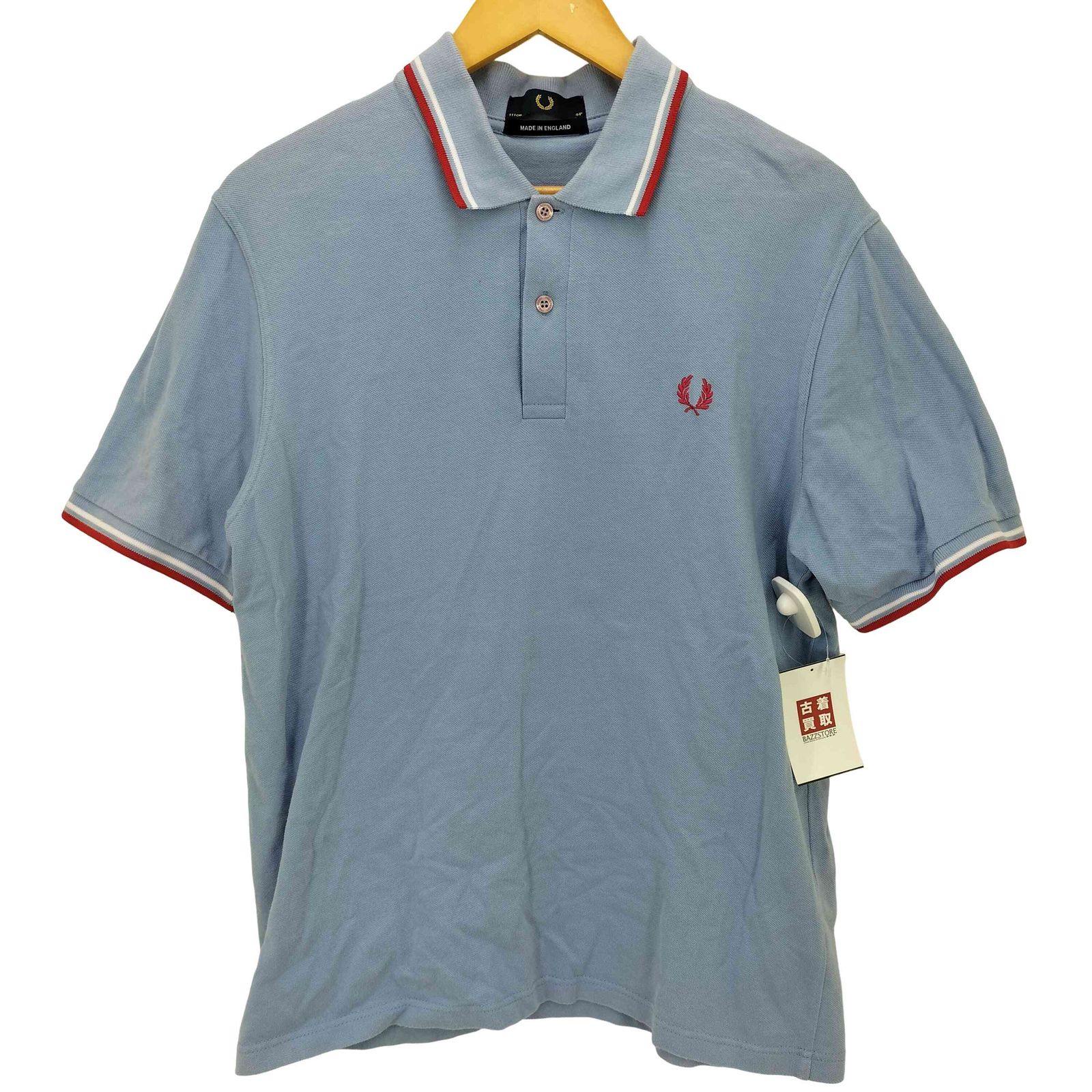 フレッドペリー FRED PERRY 英国製 The Fred Perry Shirt  リブライン ロゴ 刺繍 S/S ポロシャツ メンズ FR：44 