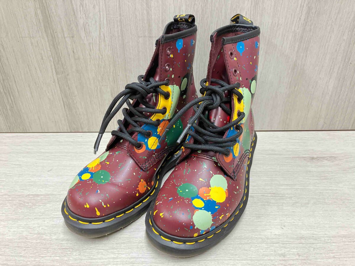 Dr.Martens 22186600 ショートブーツ 1460 サイズUK4 ドクターマーチン Core Print Cherry Red ペイント柄